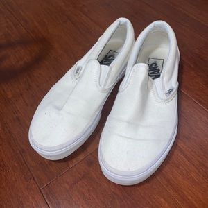 white slip on vans